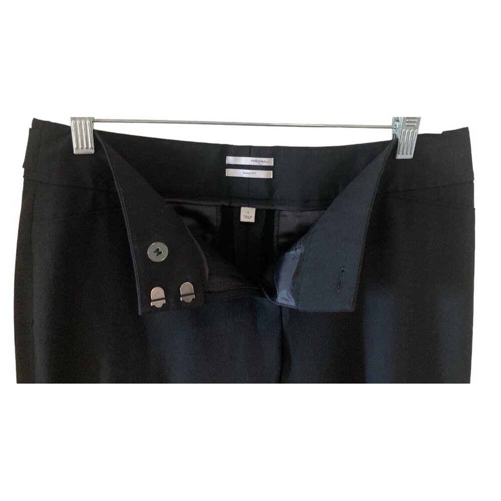 Halogen Quinn Black Straight Fit Pants Career Womens Size 4 Polyester Blend - Picture 6 of 7